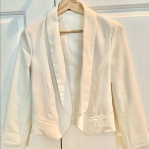 Tuxedo style white blazer